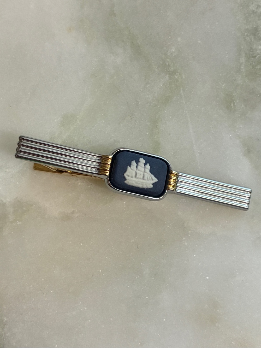 ⚓️ Wedgwood Vintage Tie Clip Ship Nautical